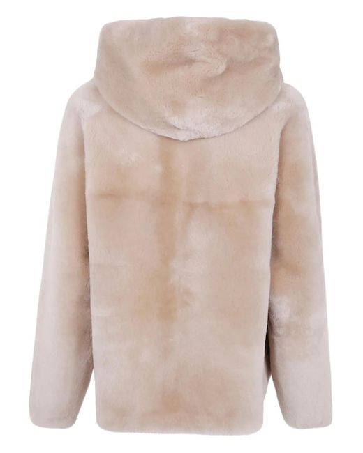 Blancha Pink Hooded Shearling Jacket