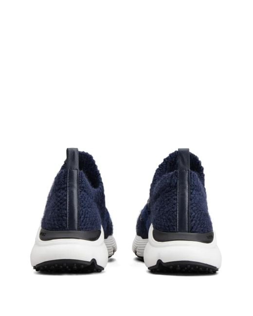 Tod's Blue Knitted Slip-On Sneakers