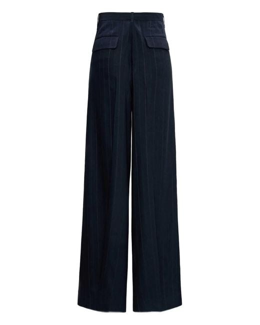 Dorothee Schumacher Blue Pinstriped Wide-Leg Trousers