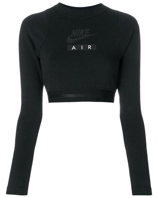 Nike Air Cropped Long-sleeve Top in Black | Lyst Canada