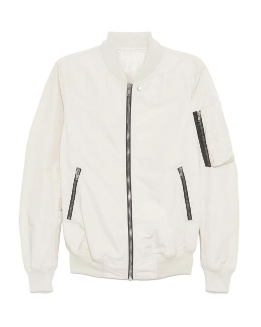 Rick Owens White Plain Bomber Jacket for men