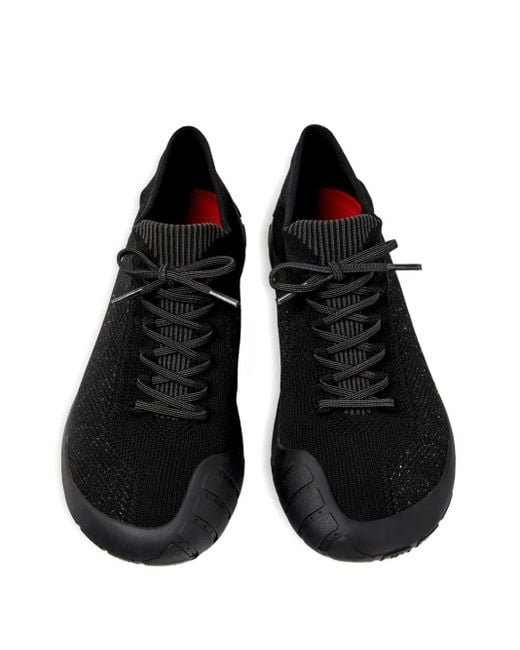 Camper Black Peu Path Knitted Lace-Up Sneakers for men