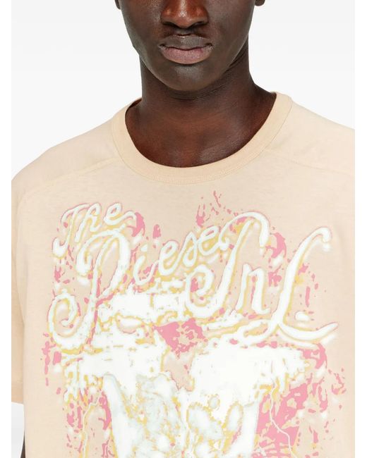 DIESEL White T-Taddy Print T-Shirt for men