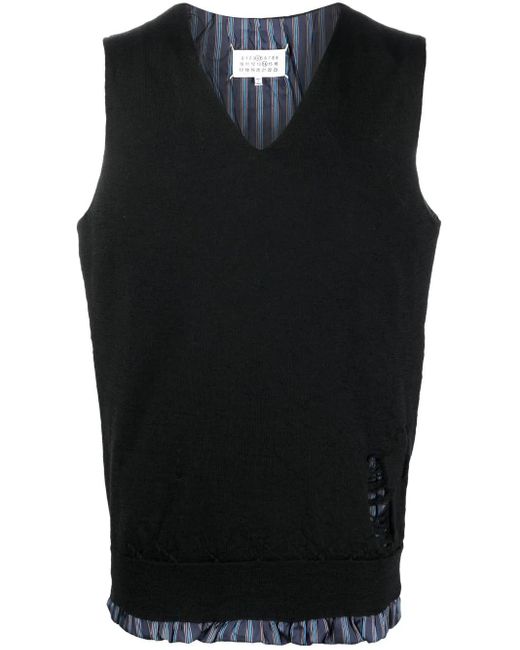 Maison Margiela Pullunder Im Distressed-Look in Black für Herren
