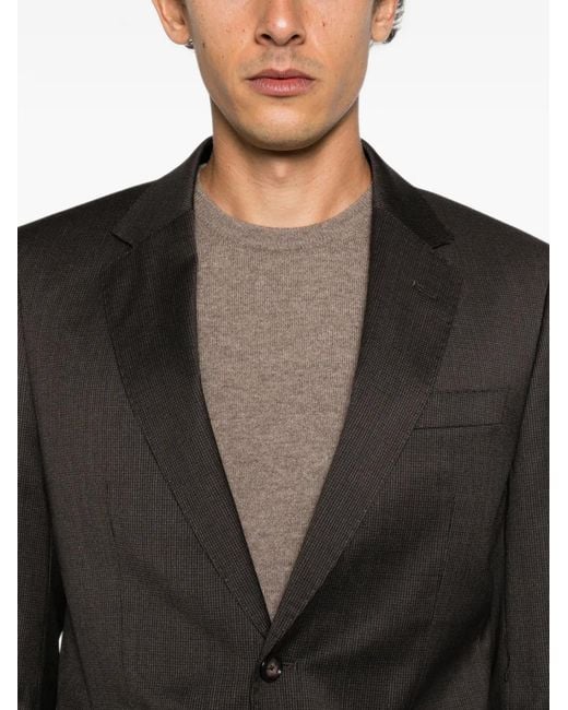 Boss Brown Micro-Patterned Two-Piece Suit for men