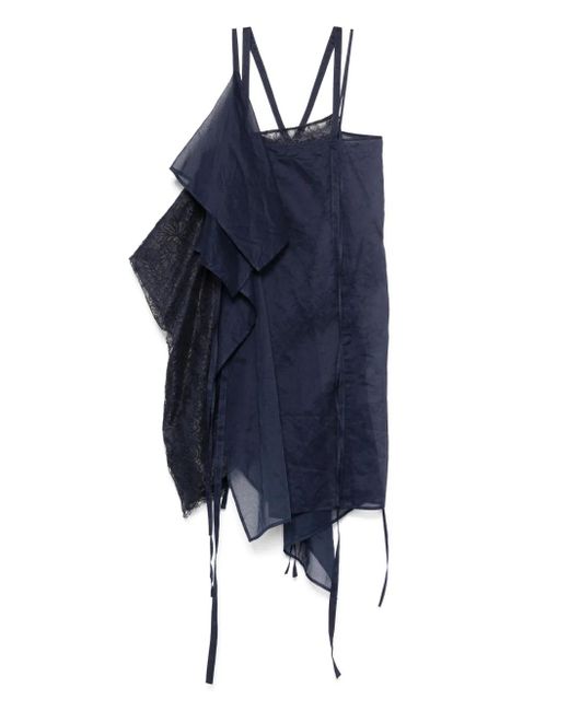 Yohji Yamamoto Blue Layered Mini Dress