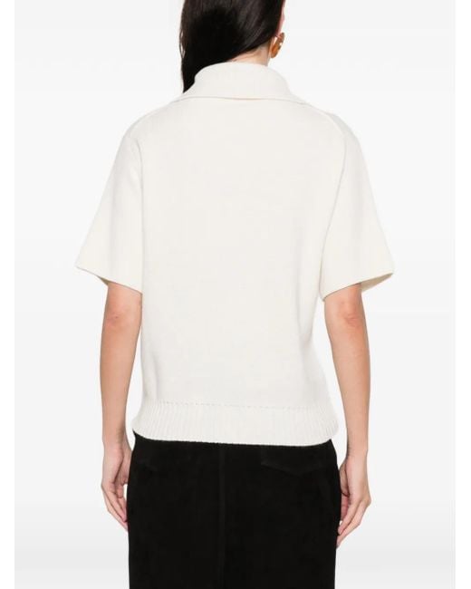 Liviana Conti White Cameron Zip-Up Sweater