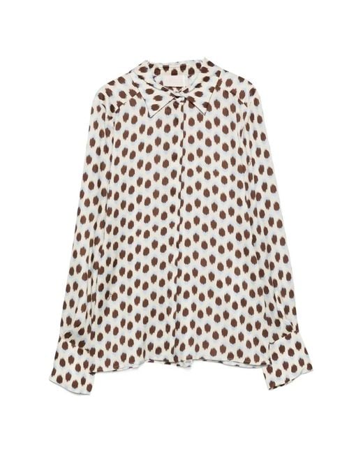 iBlues White Abstract-Print Long-Sleeve Shirt