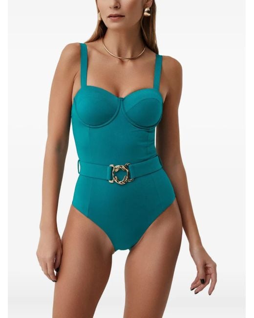 SOFIA ERHAN Blue Belted Underwired Swimsuit