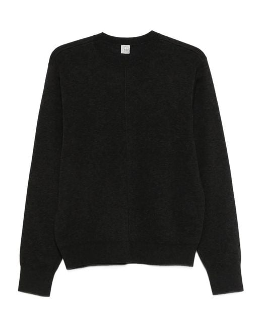 Totême Black Crew-Neck Sweater