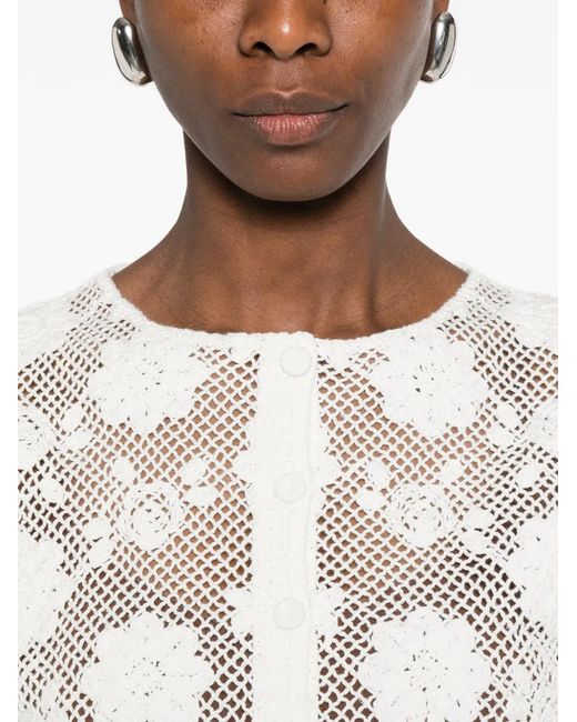 Twinset White Haut En Crochet
