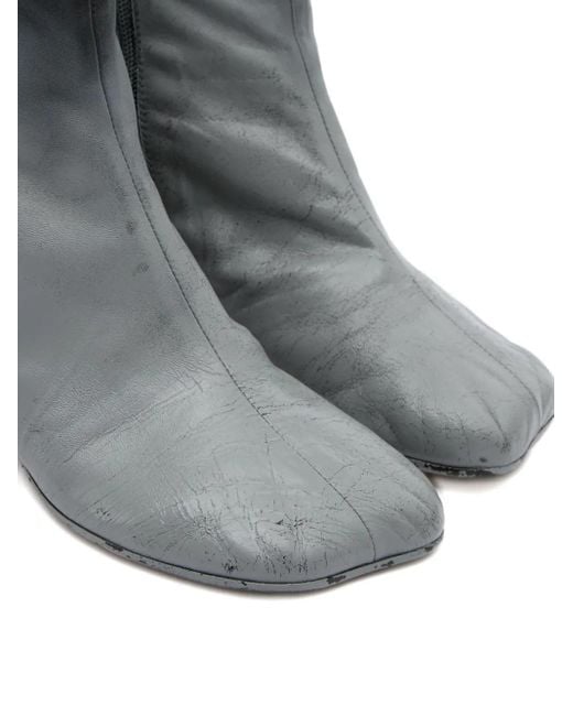 MM6 by Maison Martin Margiela Gray Knöchelhohe Lederstiefel