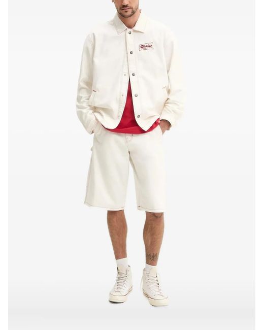 Dickies White Contrast-Stitch Logo-Patch Jacket for men