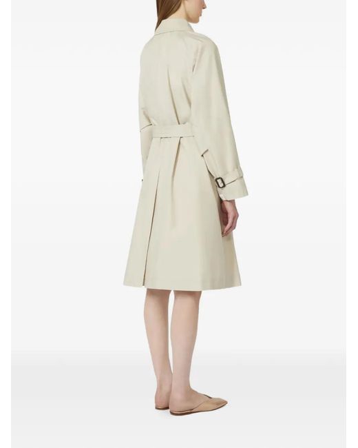 Max Mara White Imperméable Boutonné À Ceinture