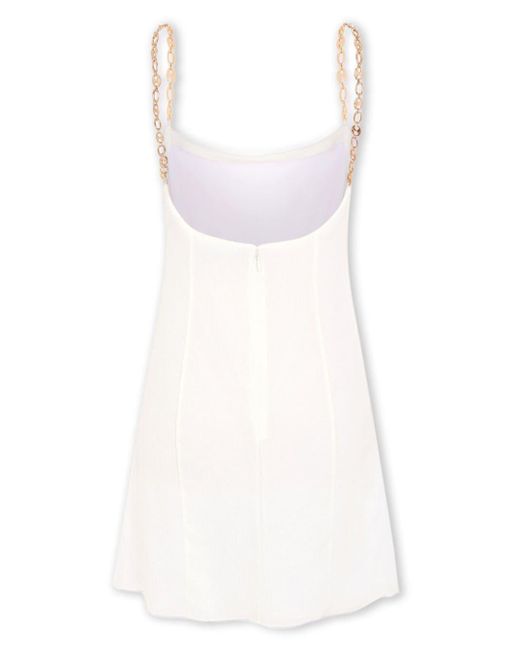 Rabanne White Chain-strap Silk Minidress