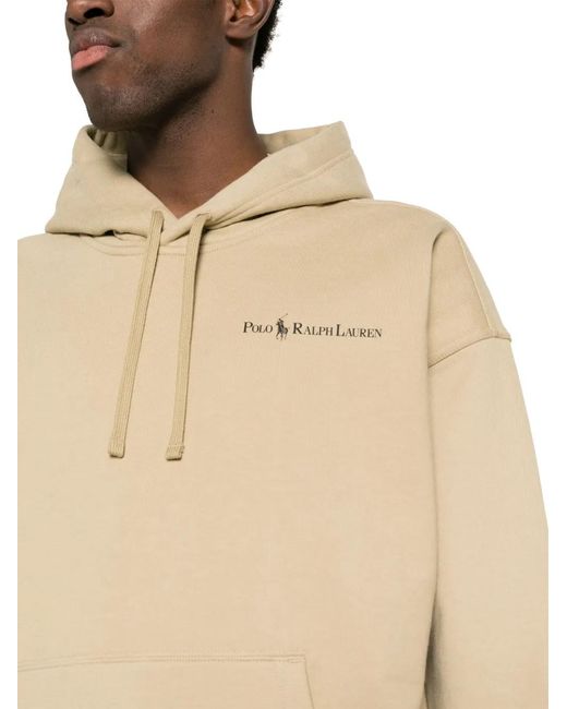 Polo Ralph Lauren Natural Logo-Print Jersey Hoodie for men