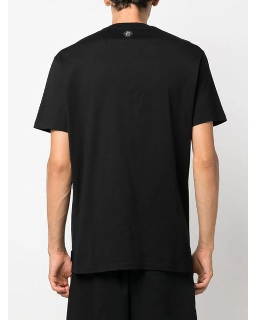 Philipp Plein Black Ss Skull Print T-Shirt for men
