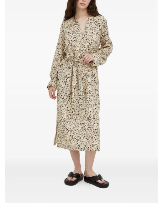 Drykorn Natural Aidana Belted Print Midi Dress