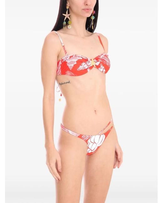Amir Slama Red X Jade Picon Starfish-Print Bikini