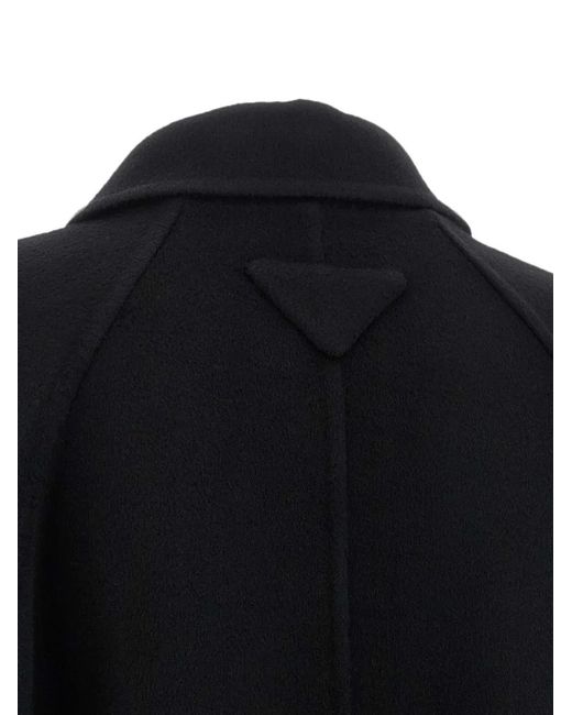 Prada Black Button-Up Single-Breasted Coat