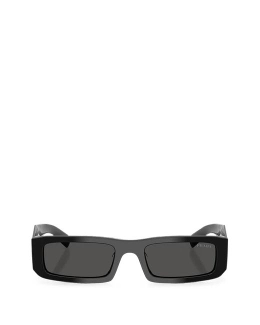 Prada Black Symbole Rectangle-Frame Sunglasses for men