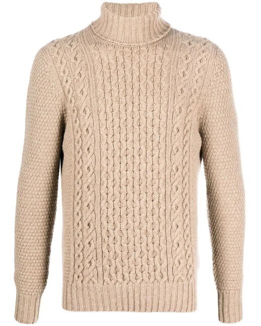 Drumohr Natural Cable-Knit Lambswool Jumper for men