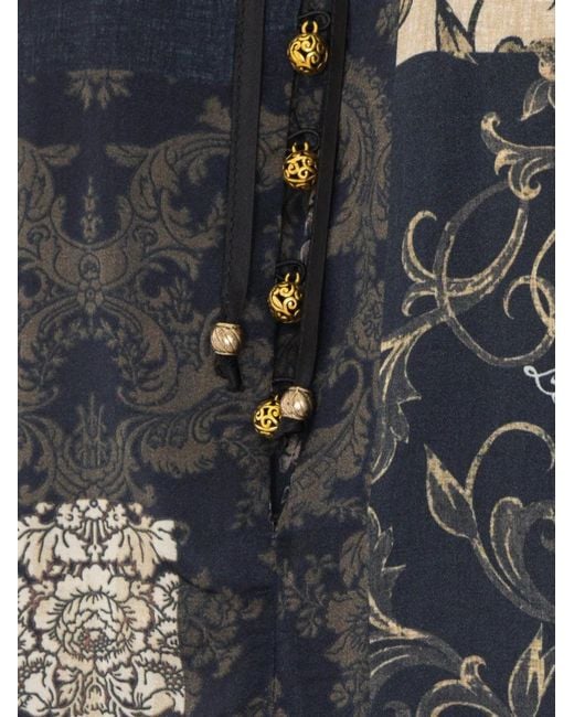 Liu Jo Gray Paisley-Print Shirt