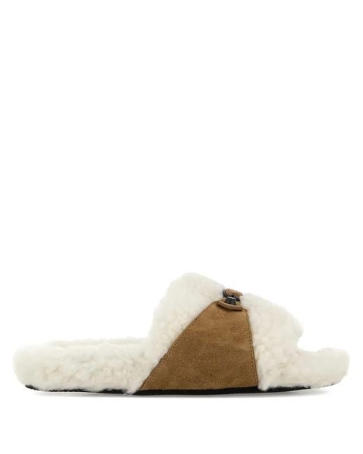 Balenciaga White Suede Slide-Style Sandals