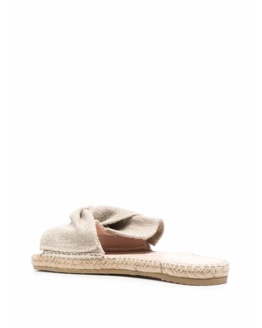 Manebí Natural Ruched Open-Toe Espadrilles