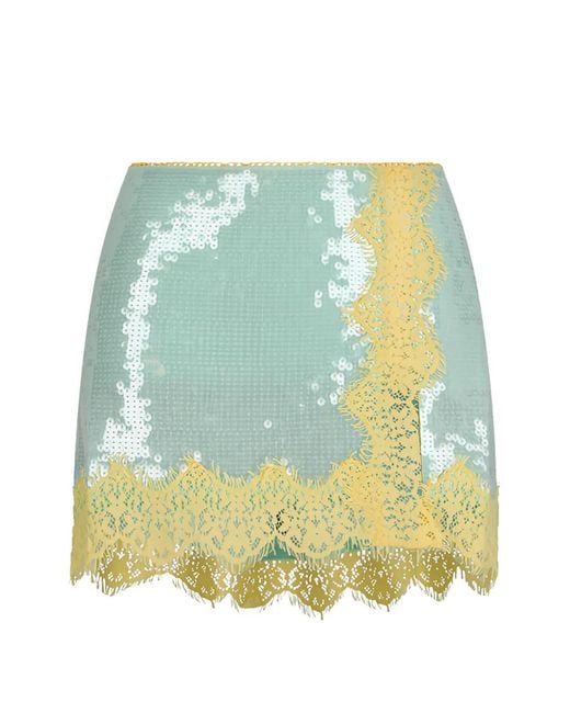 retroféte Green Morgen Lace-Trim Skirt