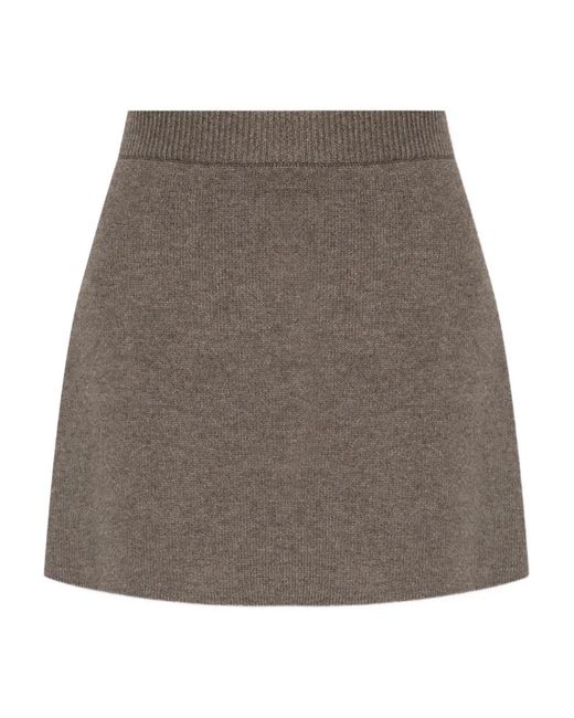 Lisa Yang Gray Ribbed-Knit Mini Skirt