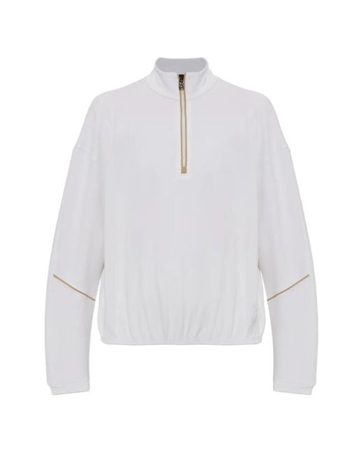 Bogner White Floria Zip Trim Sweatshirt