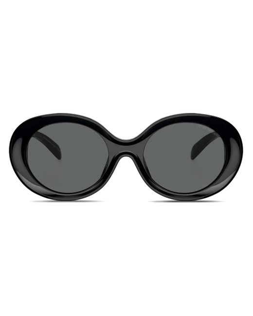 Emporio Armani Black Oval-Frame Sunglasses