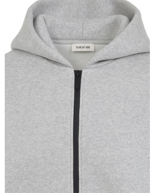 Fear Of God Gray Zip Hoodie for men