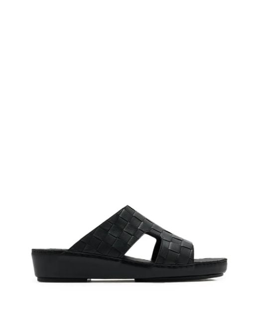 Forsa Black Fayez Leather Sandals for men