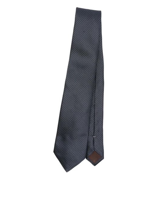 Canali Zijden Stropdas Met Geometrisch Patroon in het Blue voor heren