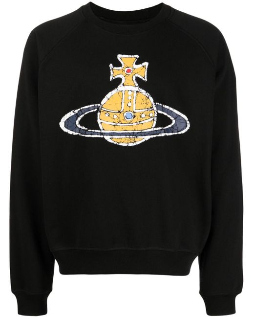 Vivienne Westwood Black Orb-print Cotton Sweatshirt for men