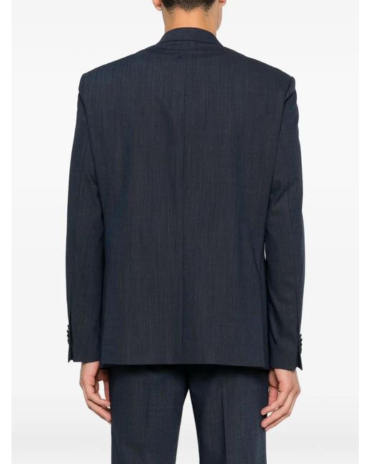 Karl Lagerfeld Blue Single-Breasted Notch-Lapel Blazer for men