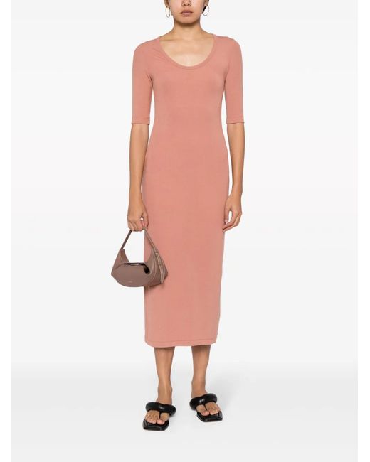Calvin Klein Pink Ribbed-Knit Stretch-Modal Dress