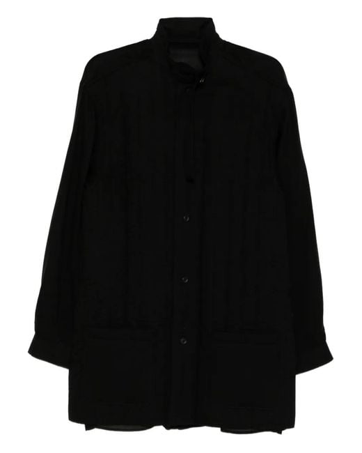 Yohji Yamamoto Black Padded Shirt Jacket for men