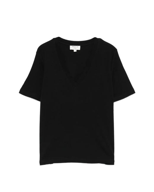MAISON 123 Black Dana V-Neck T-Shirt