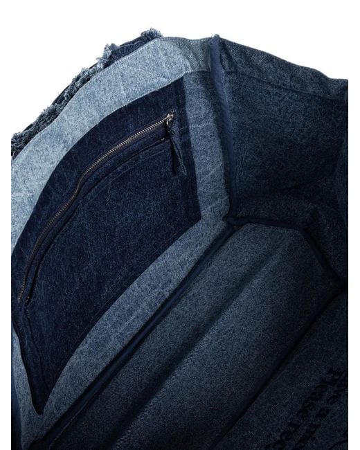 Ganni Blue (Removed) Organic Cotton Denim Tote Bag With Front Logo