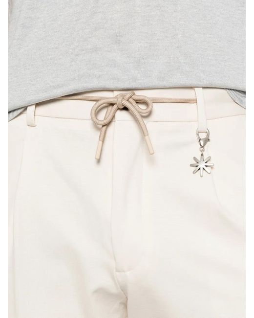 Manuel Ritz White Drawstring Charm Trousers for men