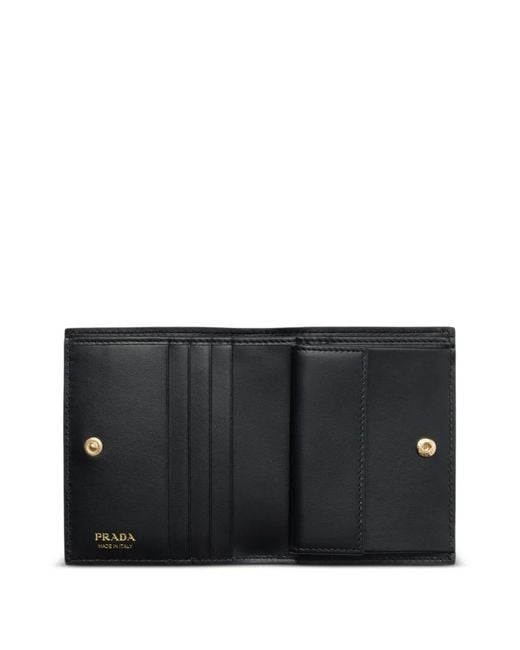 Prada Black Small Textured Leather Wallet