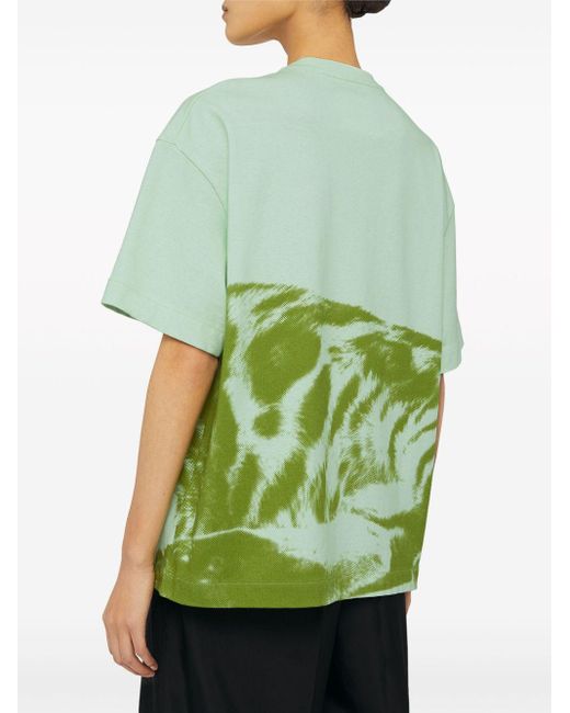 Camiseta con gato estampado Jil Sander de color Green