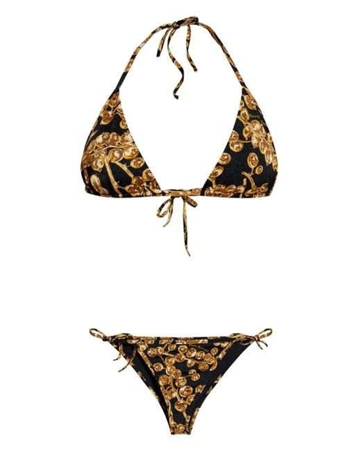 Balmain White Bikini mit Trauben-Print