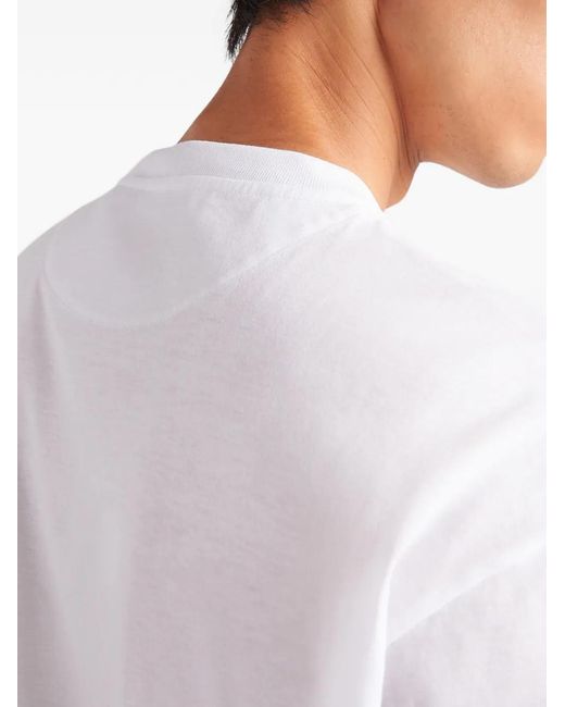 Prada White Re-Nylon And Jersey T-Shirt for men