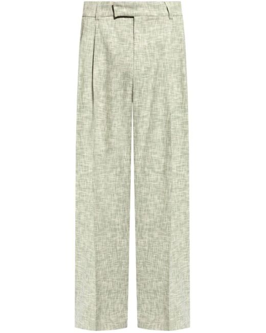 Amiri Green Pleated Mélange Trousers for men