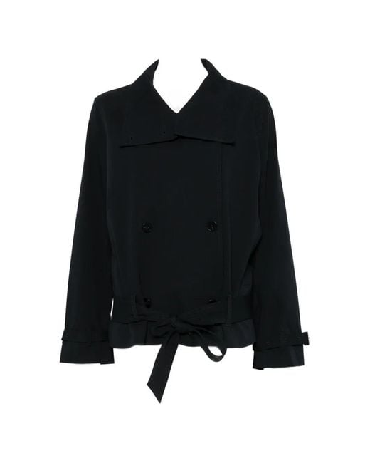 Samsøe & Samsøe Black Sabianca Double-Breasted Belted Jacket