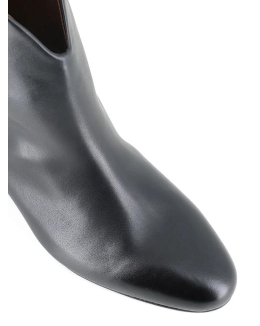 Marsèll Black V-Cut Leather Boots